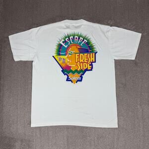 White Vtg Salem T-shirt Size XL Escape to the Fresh Side Cigarette